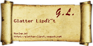 Glatter Lipót névjegykártya