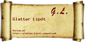 Glatter Lipót névjegykártya